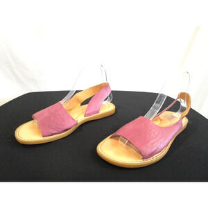 Born Mai Purple Leather D'orsay Slingback Flat Sandals Women 8M